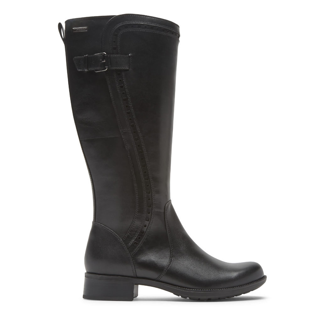 Rockport Womens Boots Black - Copley Waterproof Tall - UK 798-HOSKUF